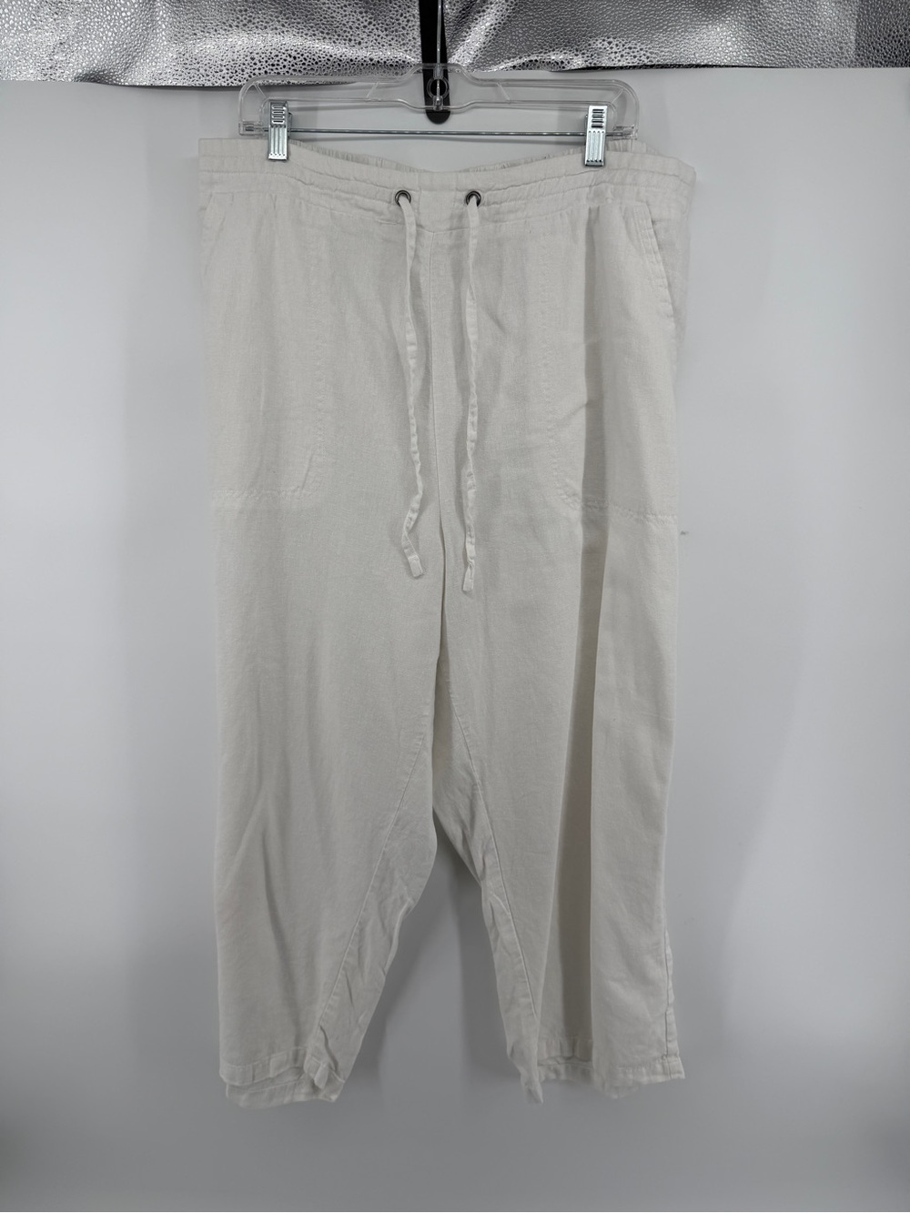 Cynthia Rowley Coastal ResortWear Cream Drawstring Relaxed Jogger Pants Sz2X